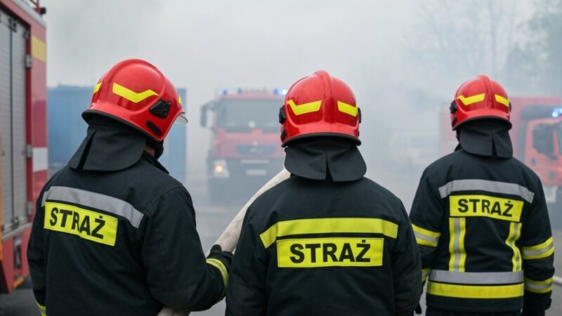 Pożar Citroena na ulicy Lewakowskiego w Krośnie