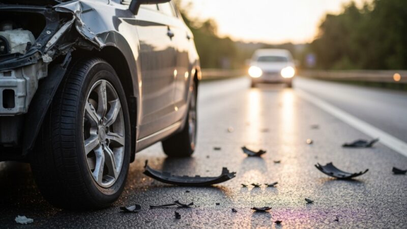 Kolizja ciężarówki na DK 19: OSP Równe zabezpiecza miejsce zdarzenia