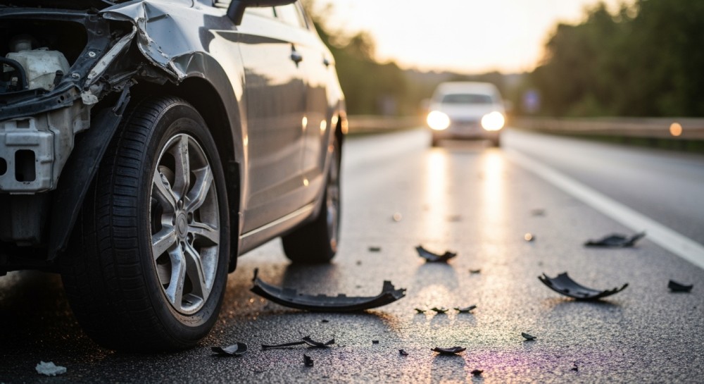 Kolizja ciężarówki na DK 19: OSP Równe zabezpiecza miejsce zdarzenia