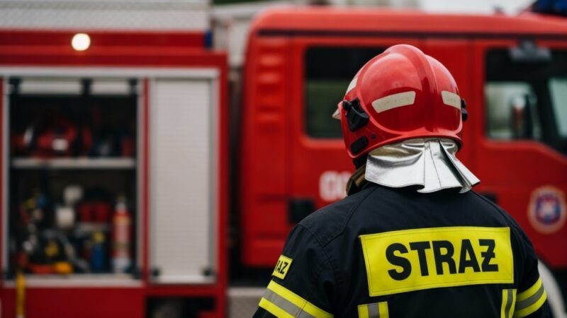 Strażacy z Targowisk świętują gwiazdkowe przyjęcie nowego samochodu ratowniczego