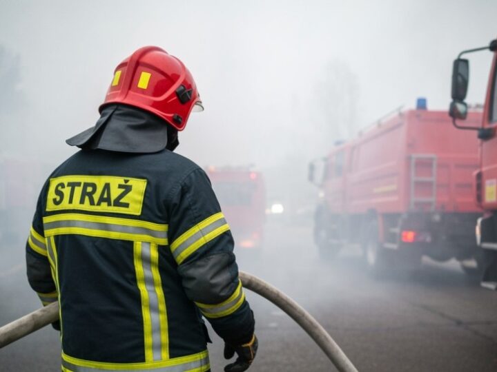Pożar sadzy w Równem: Strażacy walczą z ogniem na ul. Zenona Staronia
