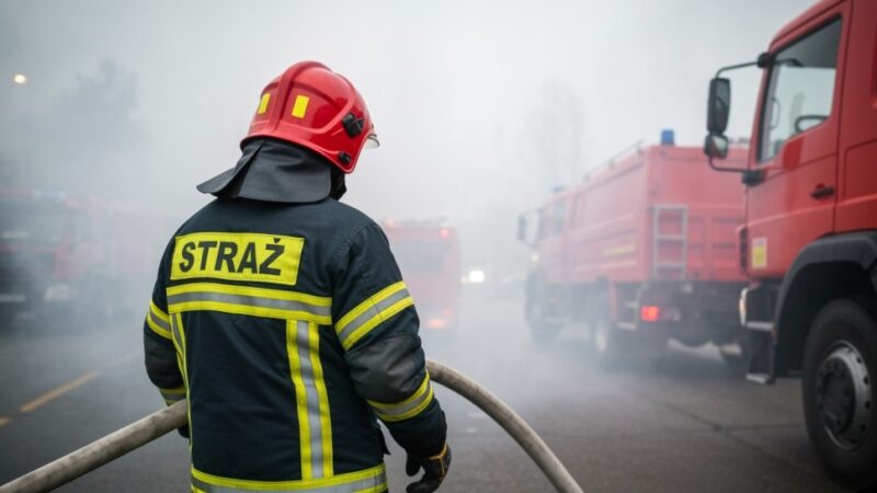 Pożar sadzy w Równem: Strażacy walczą z ogniem na ul. Zenona Staronia