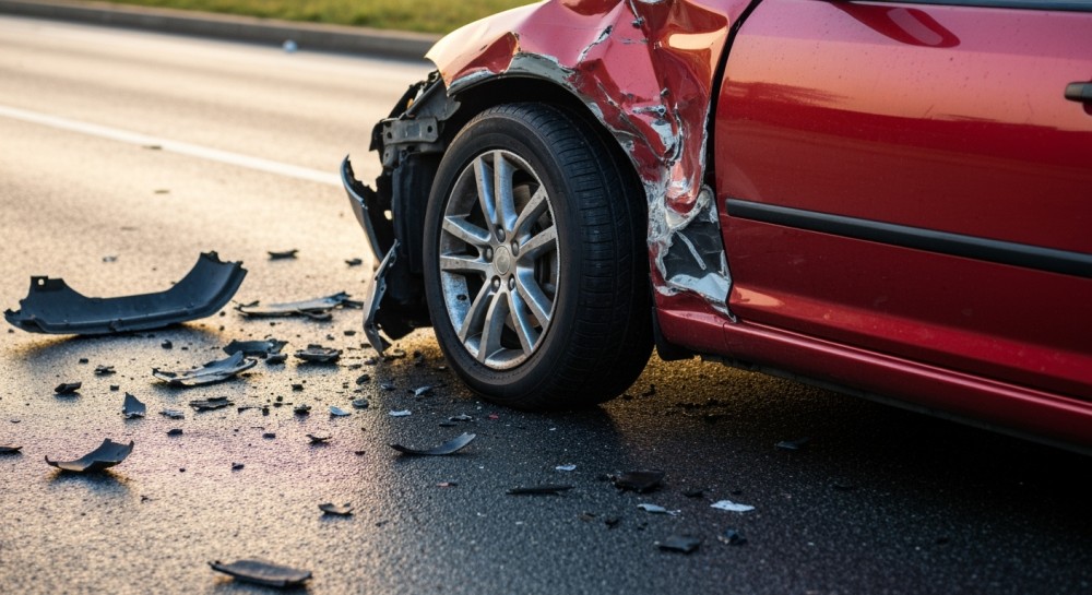 Kolizja w Lubatówce: strażacy ratują sytuację