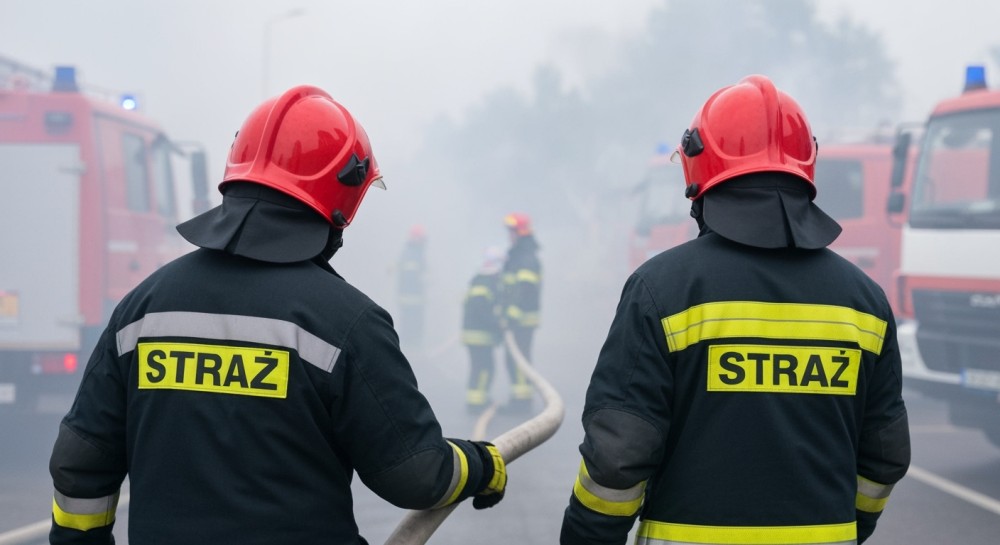 Pożar garażu w Cergowej: sąsiedzi i strażacy w akcji
