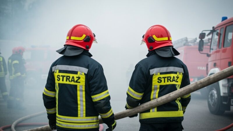 Garaż w Teodorówce w ogniu: intensywna akcja strażaków
