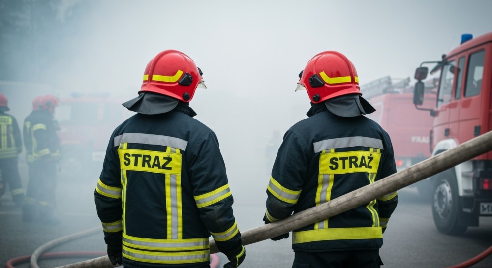 Garaż w Teodorówce w ogniu: intensywna akcja strażaków