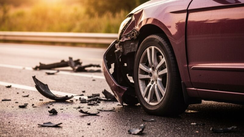 Wypadek na DK19: Toyota w rowie, jedna osoba w szpitalu