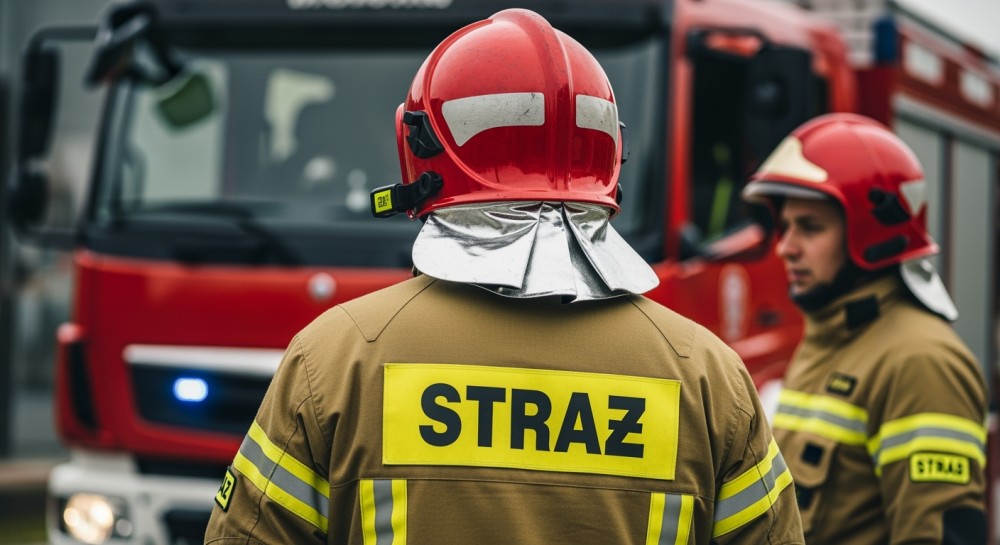 Pożar młodnika w Komborni: strażacy w akcji ratunkowej